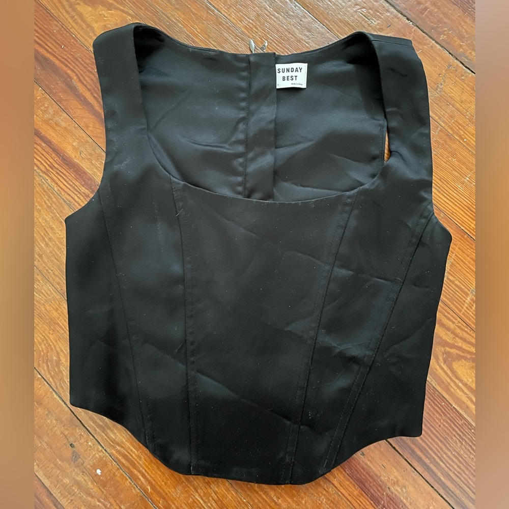 Aritzia Sunday Best satin corset top